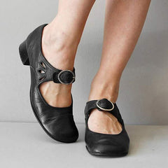 Alessa™ | Elegante Ledersandalen in Schwarz