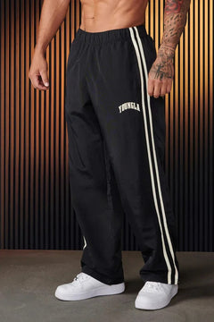 Damian | Herren Baggy Jogginghose mit Doppelstreifen in Schwarz