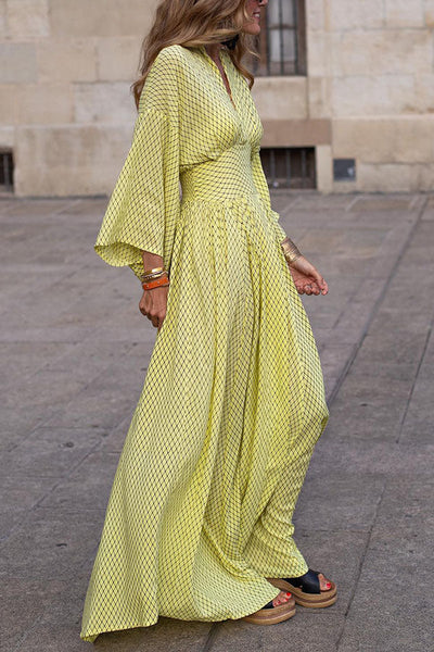 Balbina- Langes Maxikleid mit weiten Ärmeln
