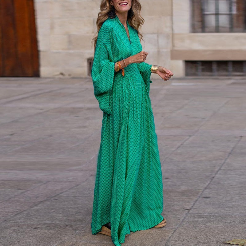 Balbina- Langes Maxikleid mit weiten Ärmeln