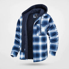 Simon™ - Fleecegefütterte Winterjacke in Blau/Weiß