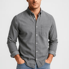Brandon | Herren Klassisches Button-Down Hemd in Grau