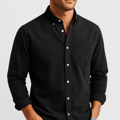 Brandon | Herren Klassisches Button-Down Hemd in Schwarz