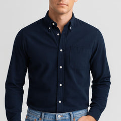 Brandon | Herren Klassisches Button-Down Hemd in Marineblau