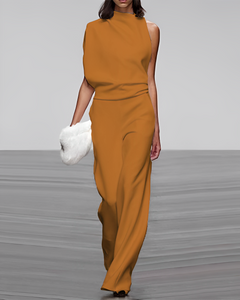 Jaqueline - Einzigartiger Schlag-Overall in Gelb/Orange