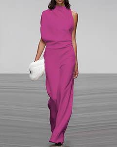 Jaqueline - Einzigartiger Schlag-Overall in Magenta