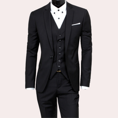Slim Fit Herrenanzug Für Hochzeitsgäste | 3-teilig in Schwarz