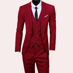 Slim Fit Herrenanzug Für Hochzeitsgäste | 3-teilig in Rot