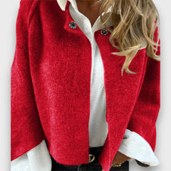 Celeste – Eleganter Kurzcardigan mit weicher Struktur in Rot