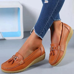 Amy - Orthopädische Lederhalbschuhe in Orange