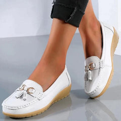 Amy - Orthopädische Lederhalbschuhe in Weiß