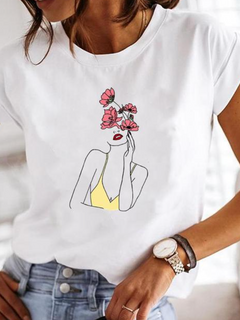 Bedrucktes Kurzarm-Sommerhemd für Damen in Blume