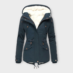 Moriel – Gefütterte Winterjacke mit Kapuze in Blau
