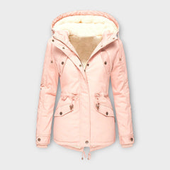 Moriel – Gefütterte Winterjacke mit Kapuze in Rosa