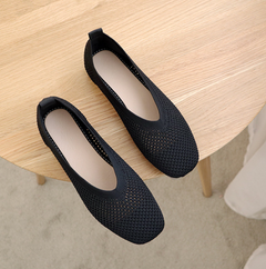 Marcia® | Atmungsaktive orthopädische Schuhe mit niedrigem Absatz und Korrekturfunktion in Schwarz
