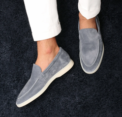 Lorenzo - Zeitlose Herrenloafers aus Wildleder in Yacht blau