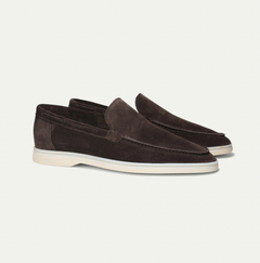 Lorenzo - Zeitlose Herrenloafers aus Wildleder in Dunkelbraun
