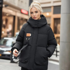 Elvira - Wintermantel - Warmer Mantel in Schwarz