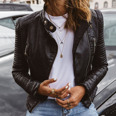 ANNA - Elegante Lederjacke für Damen. in Schwarz