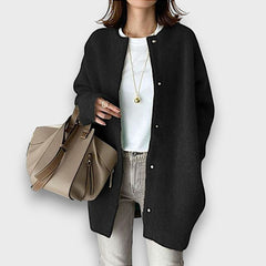 Teresa – Weicher Wollcardigan mit eleganter Linie in Schwarz
