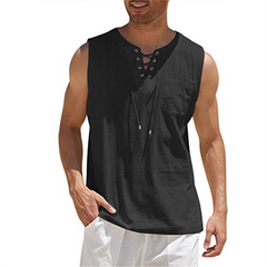 Moritz - Herren Lässiges ärmelloses Shirt in Schwarz
