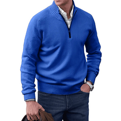 Tim | Hochkragen-Pullover mit Reißverschluss in Blau