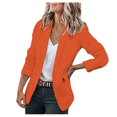 Unifarbener Blazer für Frauen in Orange