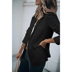 Unifarbener Blazer für Frauen in Schwarz