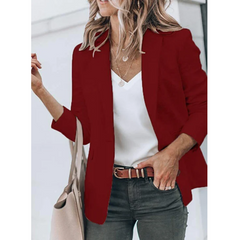 Unifarbener Blazer für Frauen in Dunkelrot