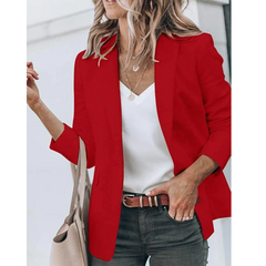 Unifarbener Blazer für Frauen in Rot