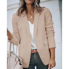 Unifarbener Blazer für Frauen in Hellbraun