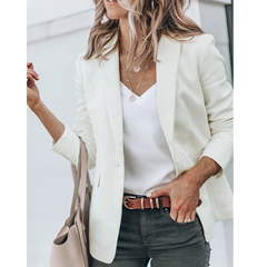 Unifarbener Blazer für Frauen in Weiß