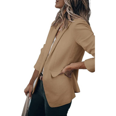 Unifarbener Blazer für Frauen in Dunkelbraun