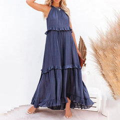 Agatha - Stilvolles langes Kleid in Blau