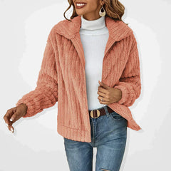 SVEVA™ | ELEGANTER PLÜSCH-CARDIGAN in Rose