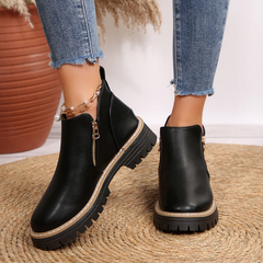 Paula | Damen Luxus-Stiefeletten modisch & stilvoll in Schwarz