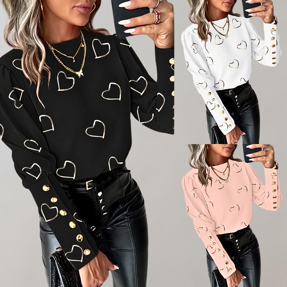 Bluse mit Herzdruck für Damen