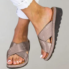 Noa® | Bequeme Damen-Hausschuhe in Rotgold