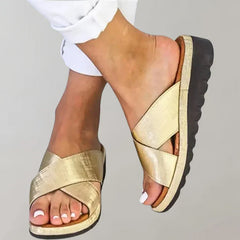 Noa® | Bequeme Damen-Hausschuhe in Gold
