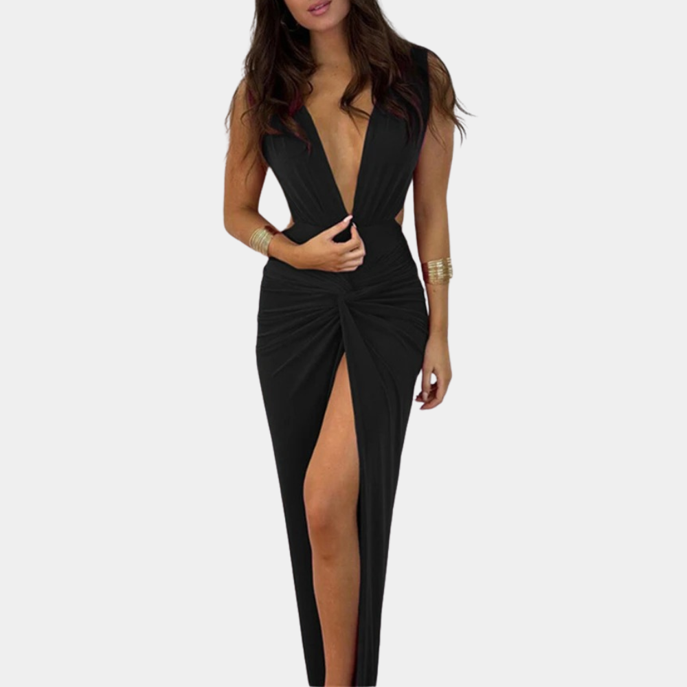 Tawny - Modisches Kleid mit tiefem V-Ausschnitt für Damen