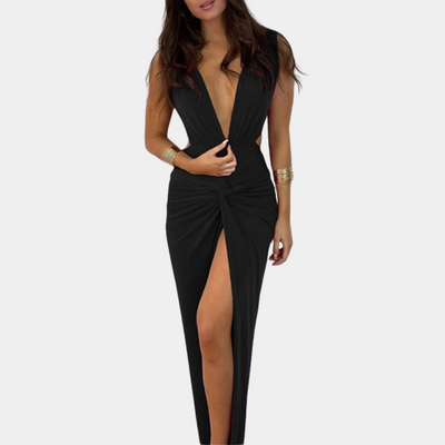 Tawny - Modisches Kleid mit tiefem V-Ausschnitt für Damen