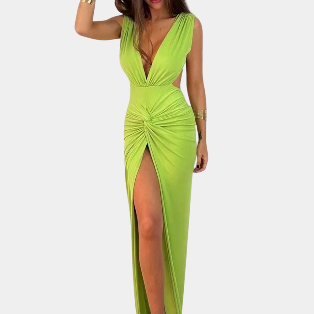 Tawny - Modisches Kleid mit tiefem V-Ausschnitt für Damen