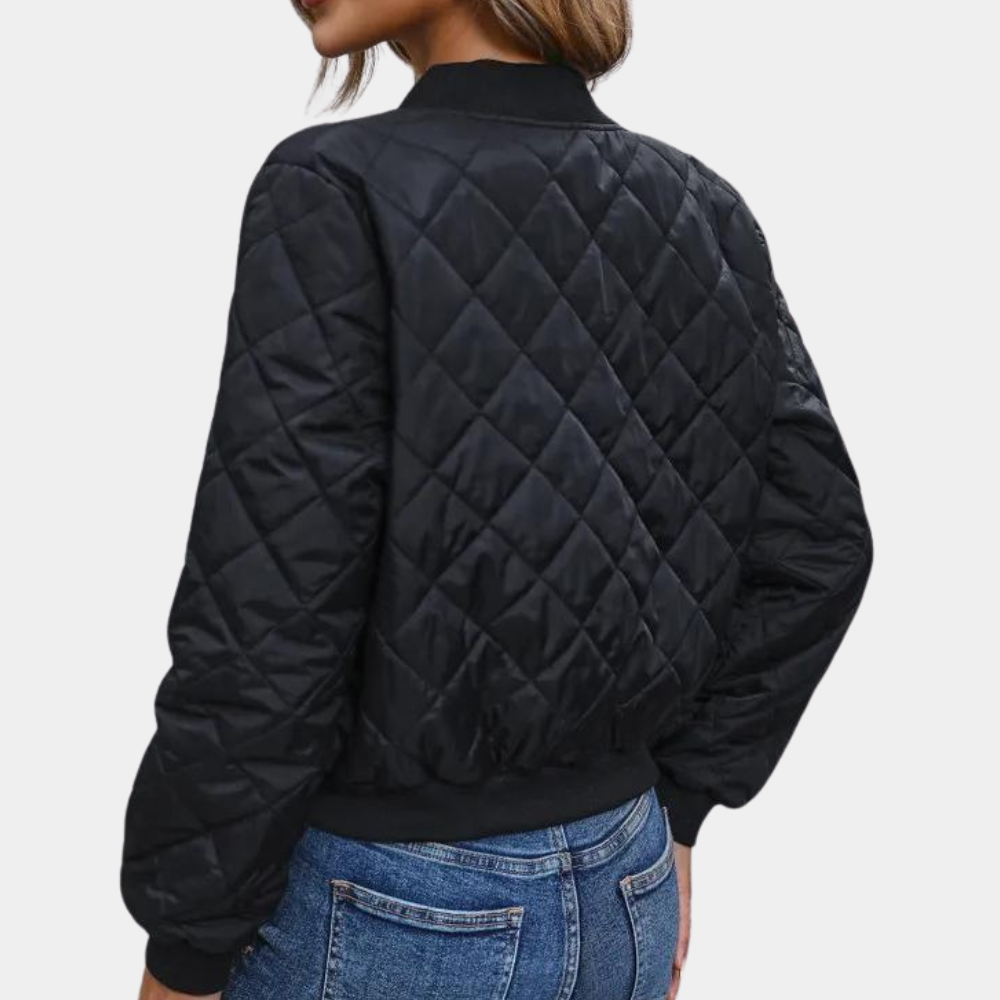 Bomber-Übergangsjacke für Damen | Durchgehender Reißverschluss