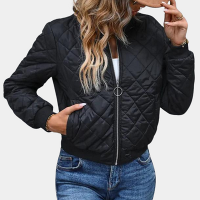 Bomber-Übergangsjacke für Damen | Durchgehender Reißverschluss