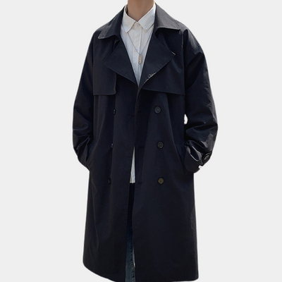Langer Trenchcoat mit Knöpfen für Männer