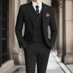 3-teiliger Slim Fit Hochzeitsgastanzug Für Herren | Elegant in Schwarz