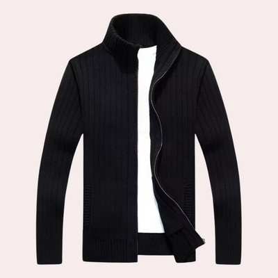 Warme Strickjacke mit Reißverschluss für Männer