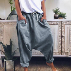 Anna | Damen Lässige Oversized Haremhose in Grau