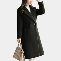 Lange Winterjacke für Damen in Schwarz