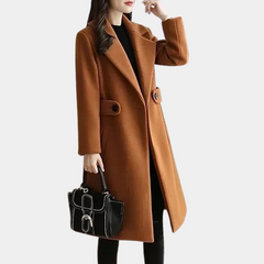 Lange Winterjacke für Damen in Braun